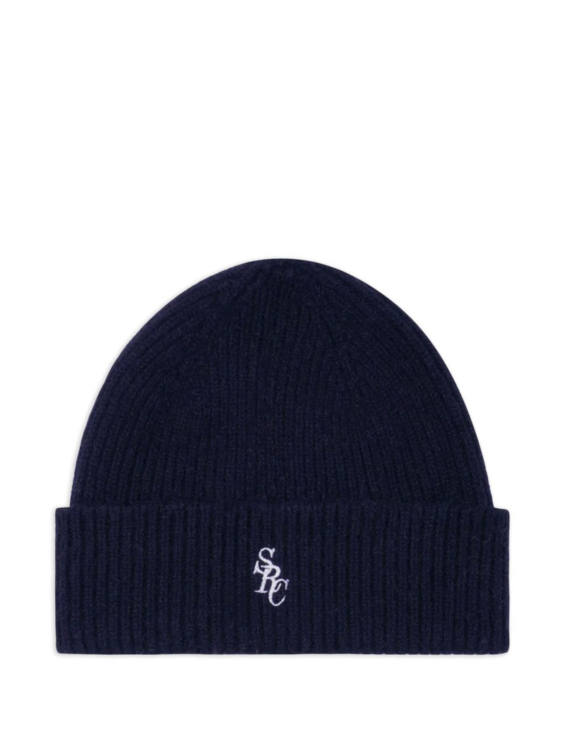 embroidered-logo beanie hat 1
