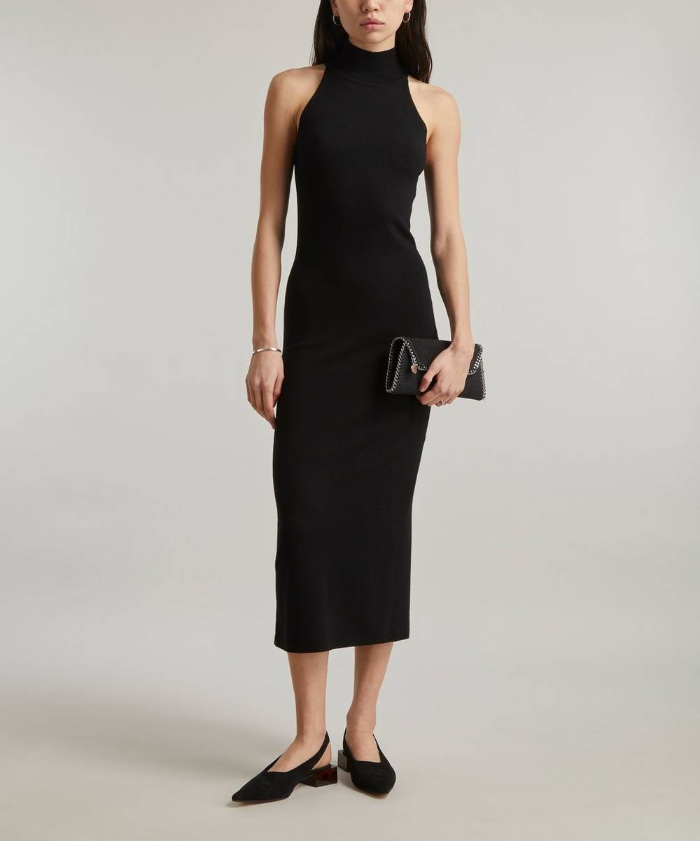 Ribbed Neck Wool Dress - 3