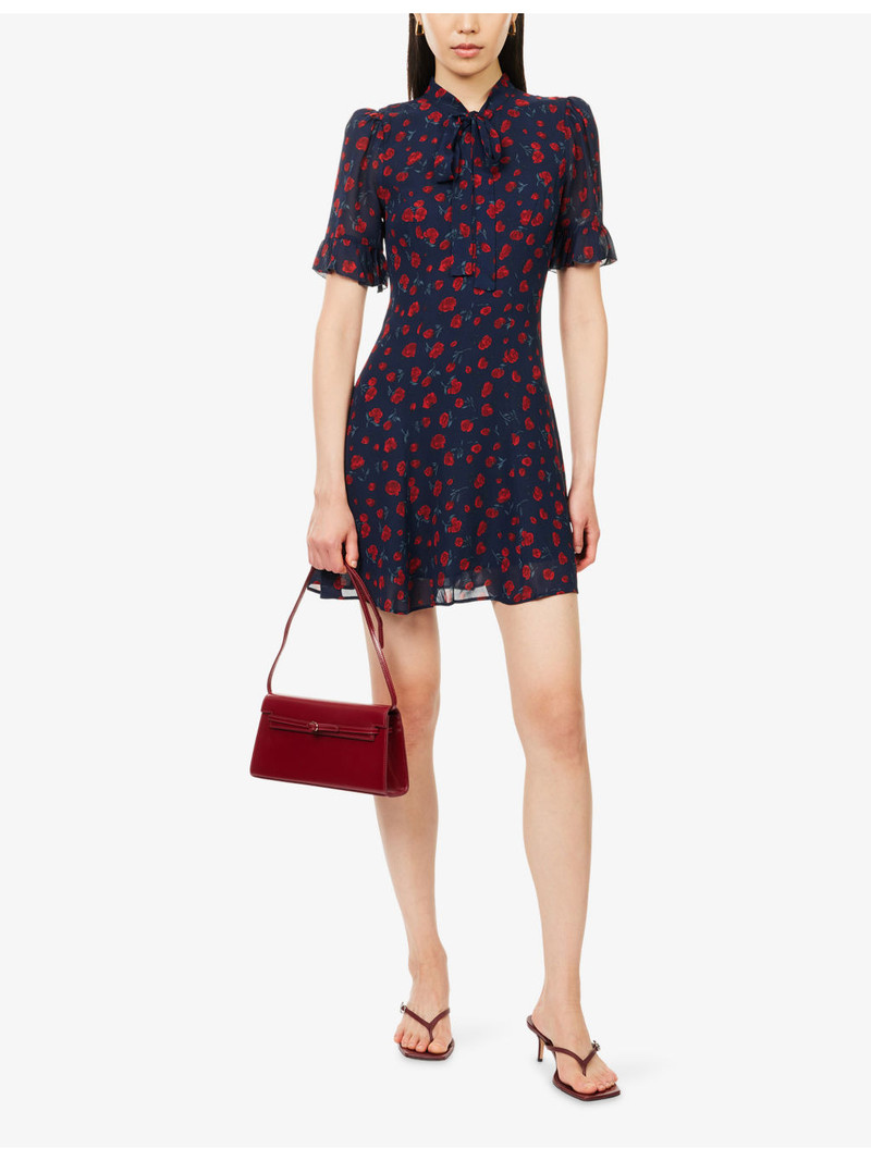 Reformation Reformation x Nara Smith Whimsical Rose-Print Woven Mini Dress outlook