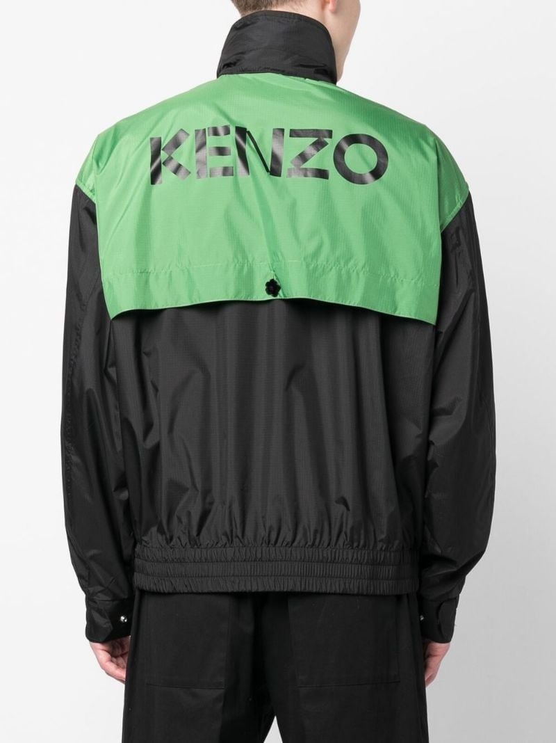 logo-print high neck windbreaker - 4