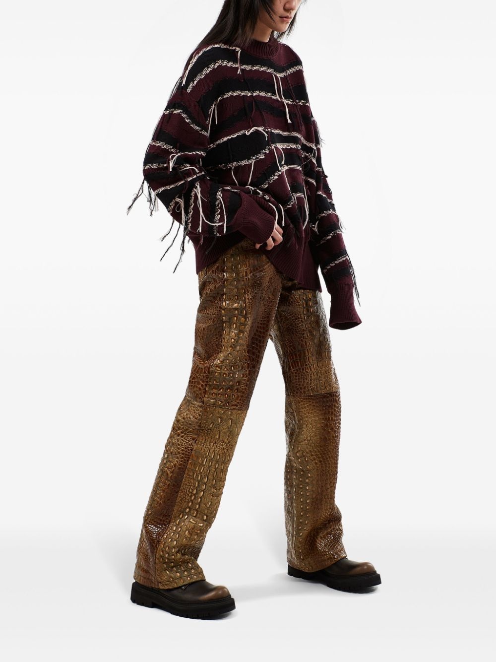 distressed knit sweater - 6