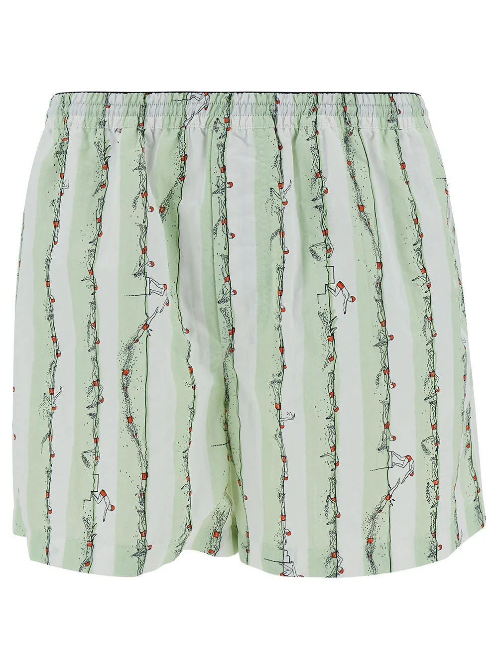 Bottega Veneta Men Green Shorts With All-Over Divers Print In Polyamide Man - 1