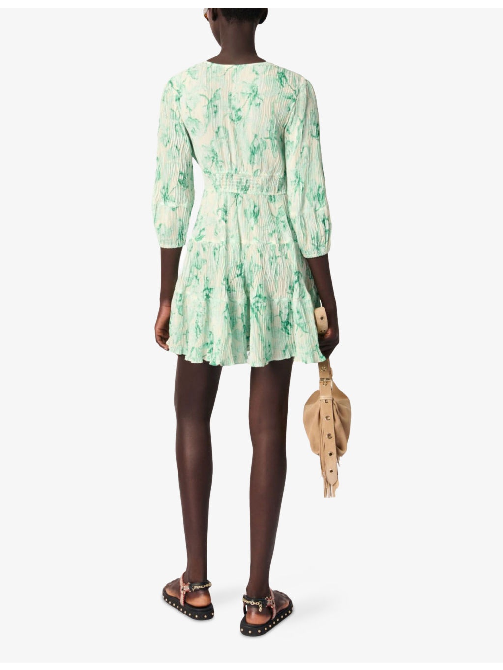 Graphic-Print V-Neck Woven Mini Dress - 4
