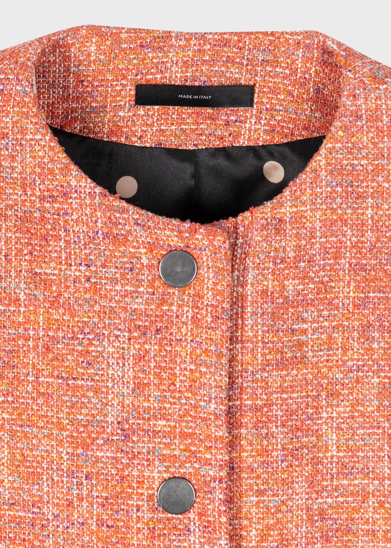 Orange Tweed Cocoon Jacket - 4
