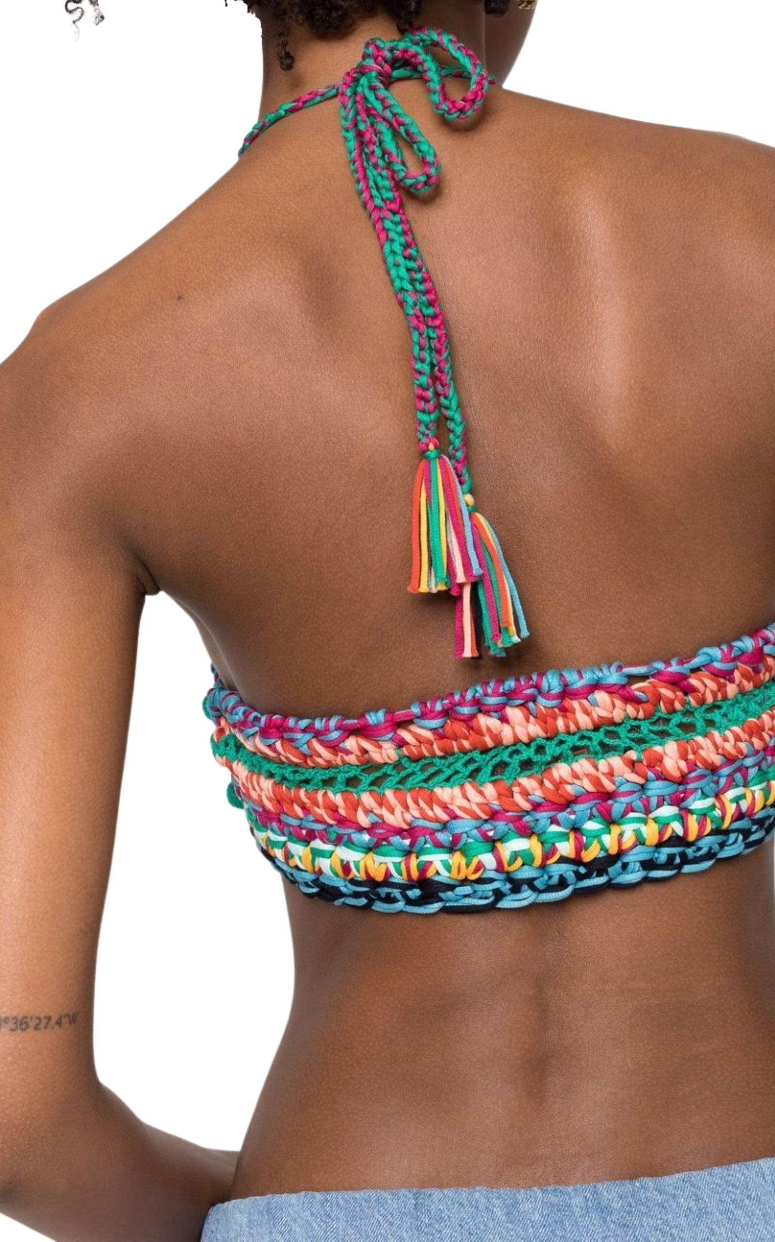 Cropped Crocheted Halterneck Top - 6