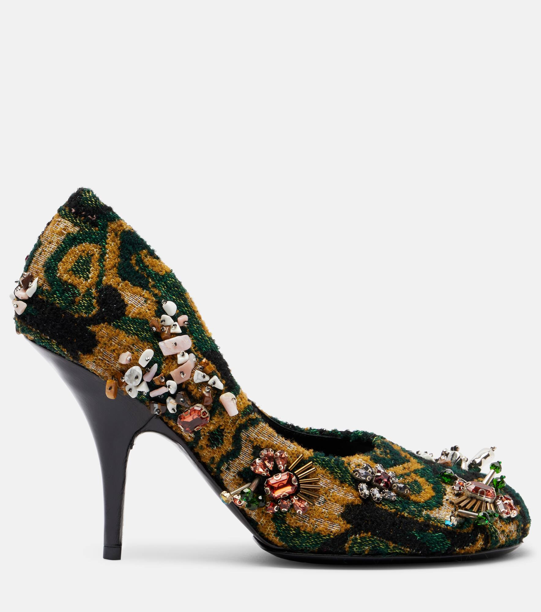 Embellished jacquard pumps - 4