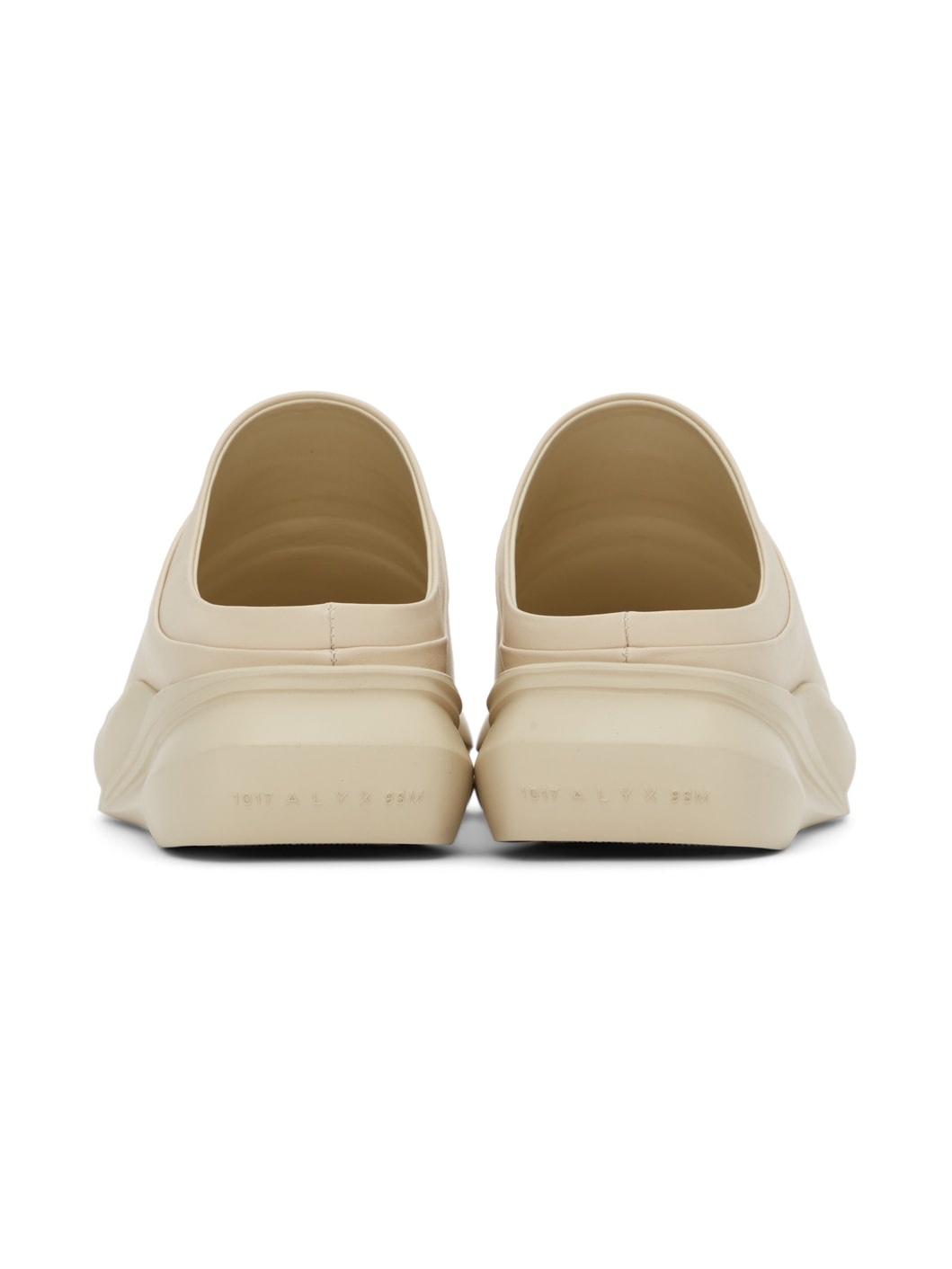 Beige Mono Mules - 4