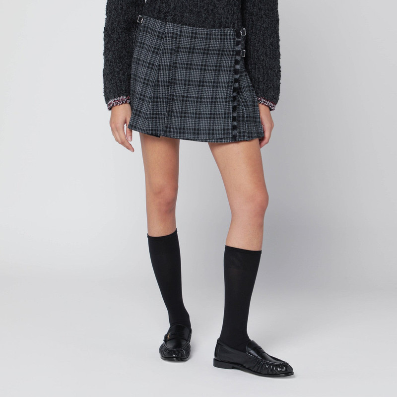 Black/white check kilt mini skirt 1