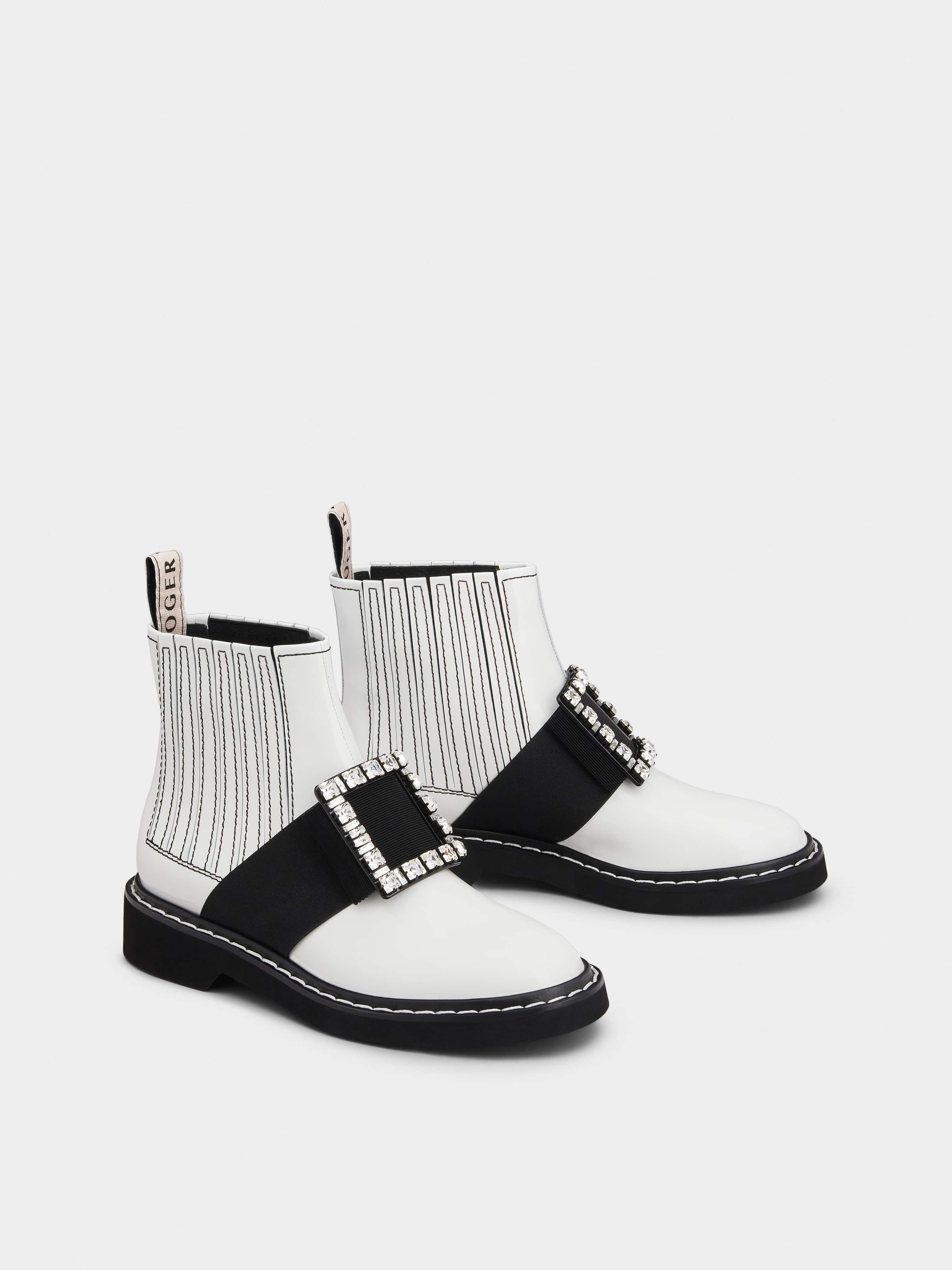 Viv' Rangers Stitch Strass Buckle Booties in Leather - 2