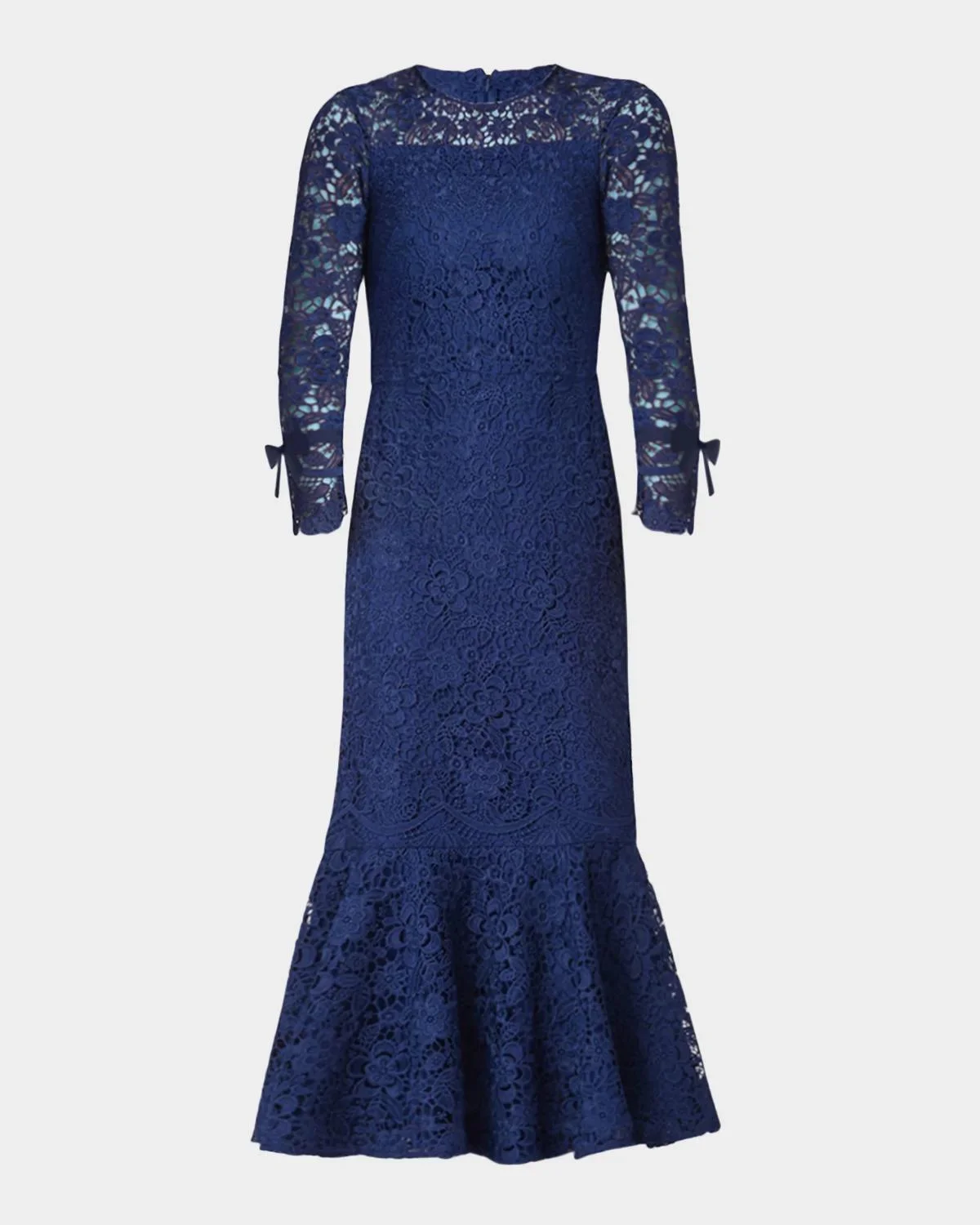 Suzanne Floral Lace Mermaid Midi Dress - 1