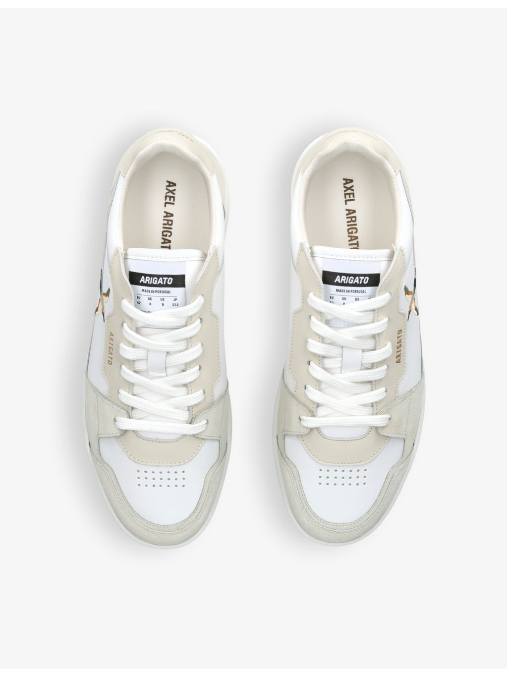 Dice Lo bird-motif leather and suede low-top trainers - 2