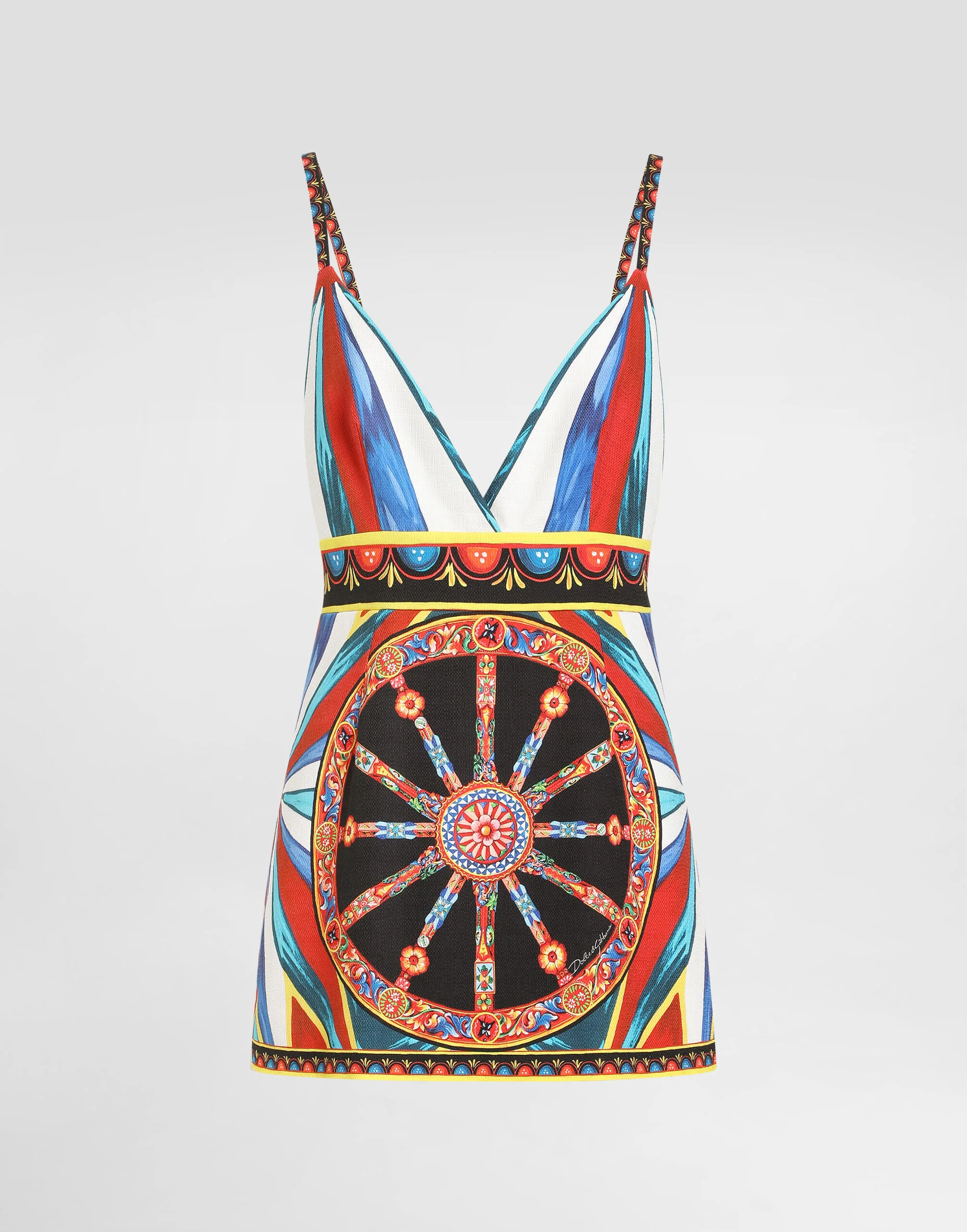Carretto-print fabric short dress - 1