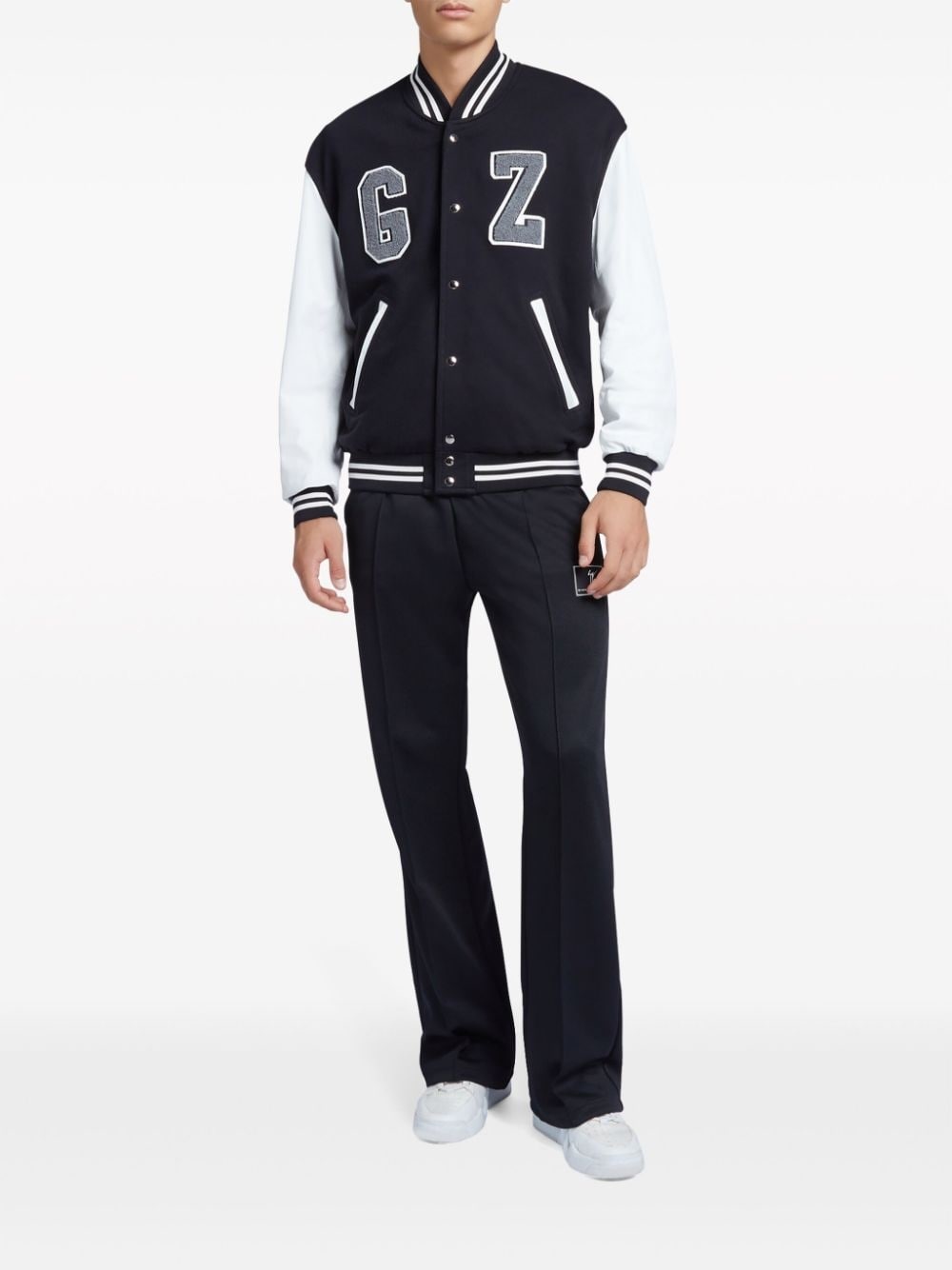 flocked-logo varsity bomber jacket - 2