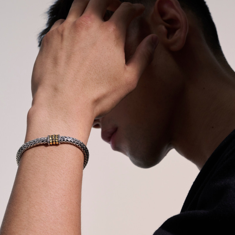 Icon Dot Bracelet, Sterling Silver, Gold, 6.5MM 6
