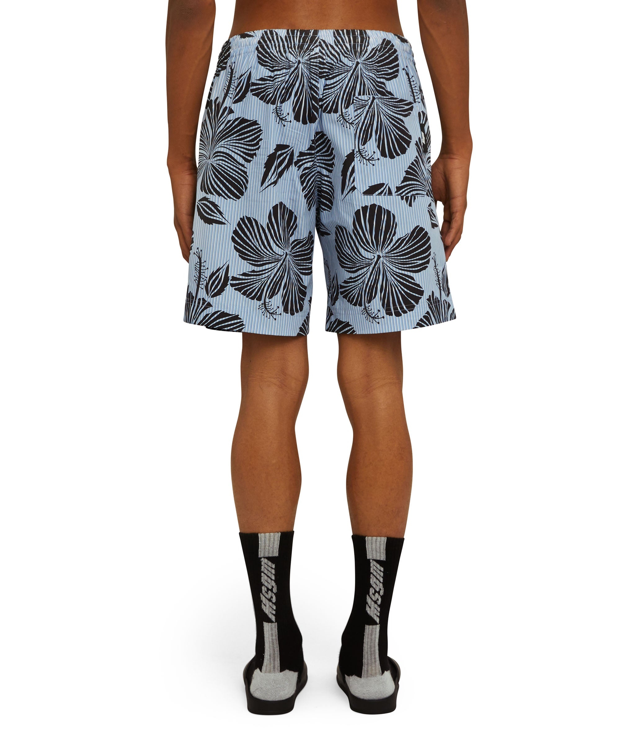 Poplin cotton Bermuda shorts with "Hibuscus" print - 3
