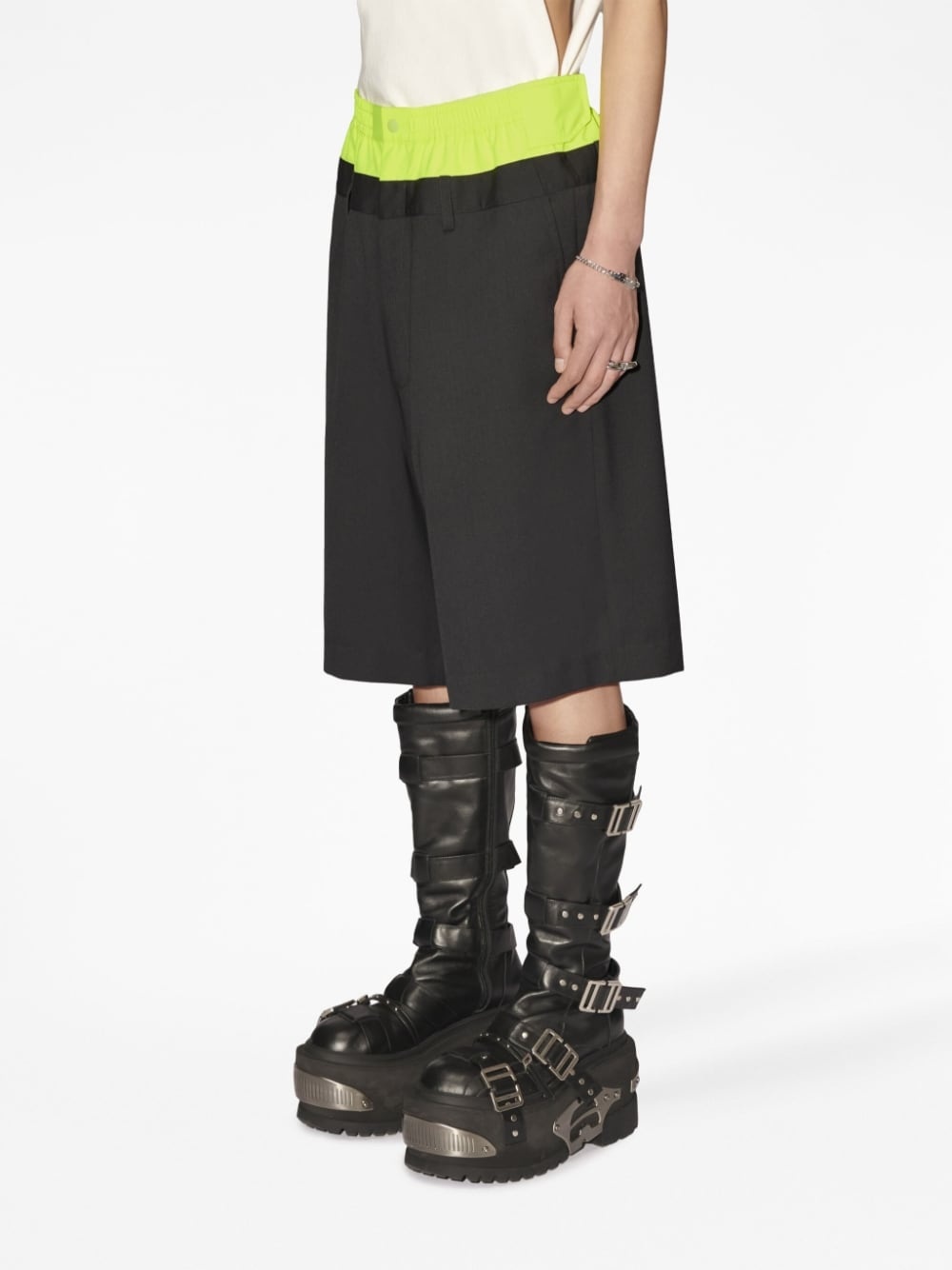 contrast waist shorts - 4