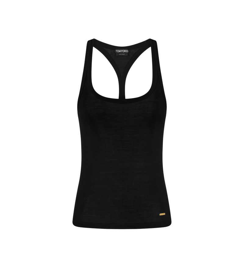 MICRO-RIB SILK JERSEY RACERBACK TANK TOP 1
