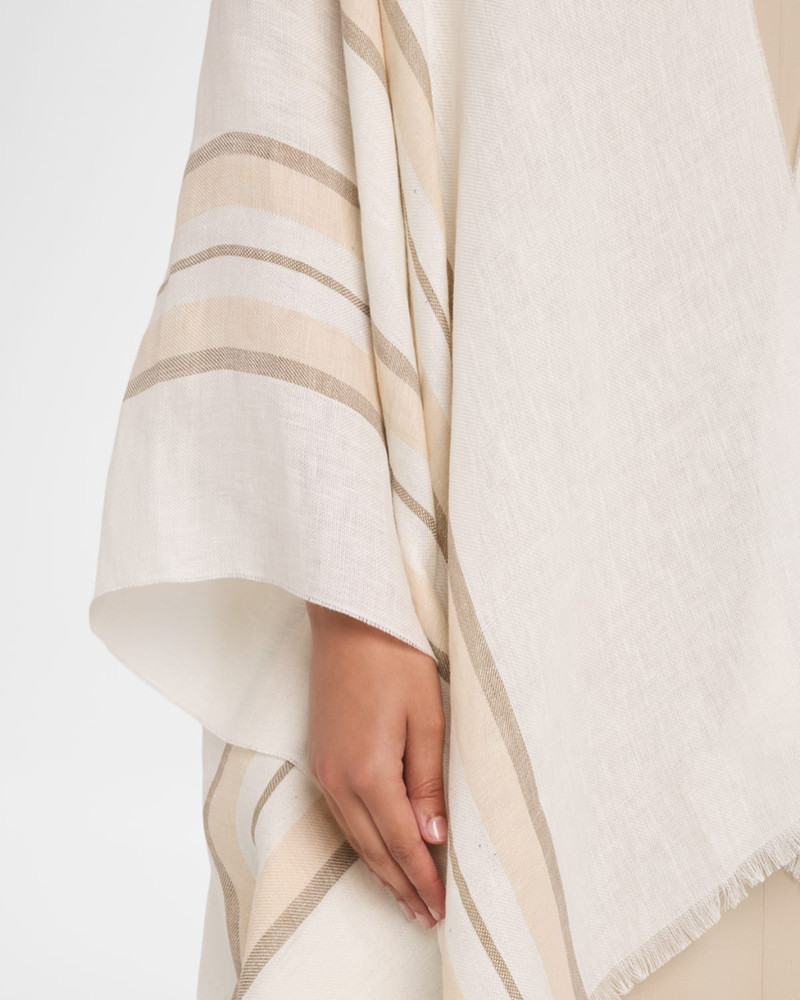 Lurex Striped Linen Poncho 5