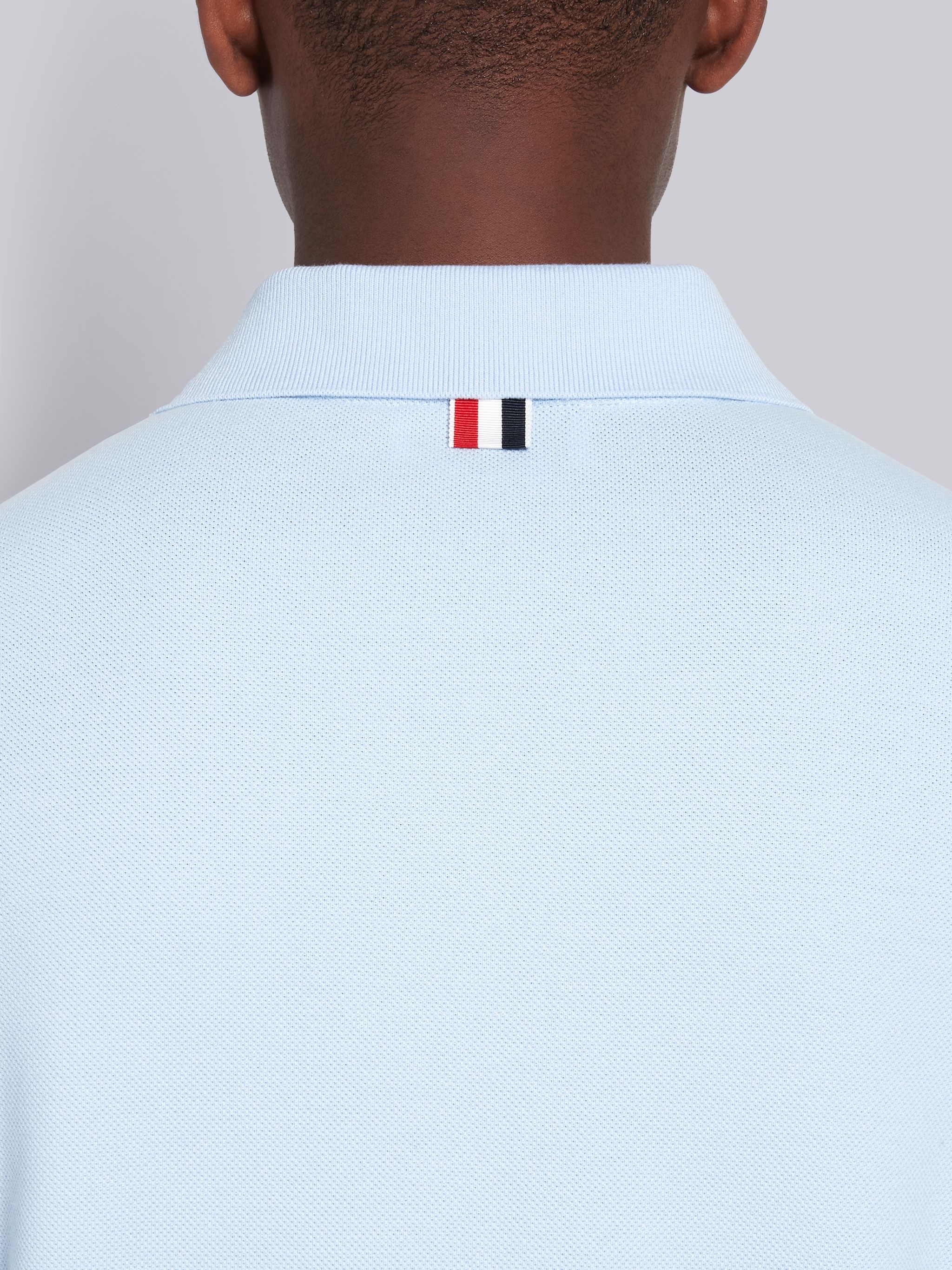 Light Blue Classic Cotton Pique Side Insert 4-Bar Polo - 6