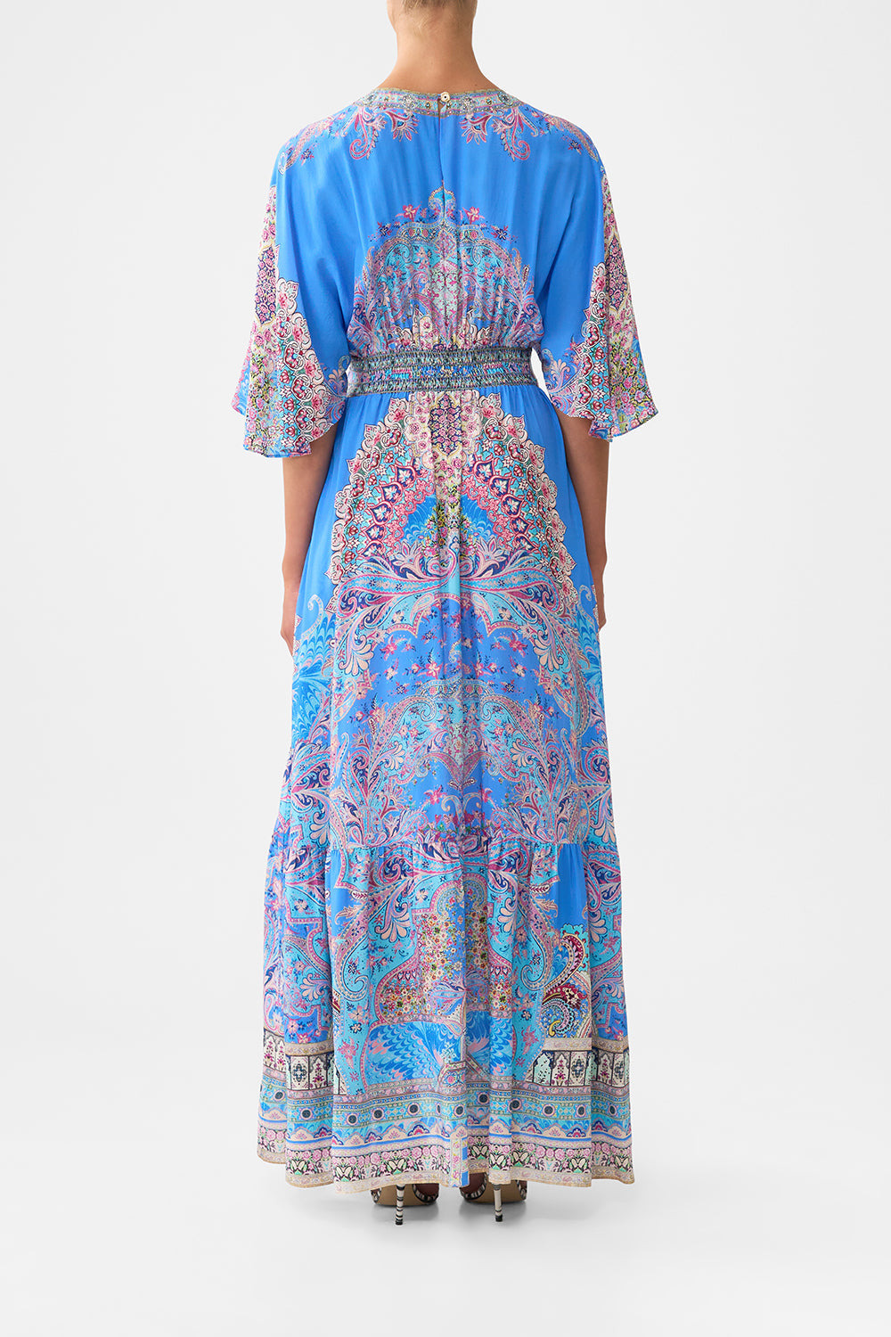 WAISTED DRESS WITH HEM RUFFLE - 3