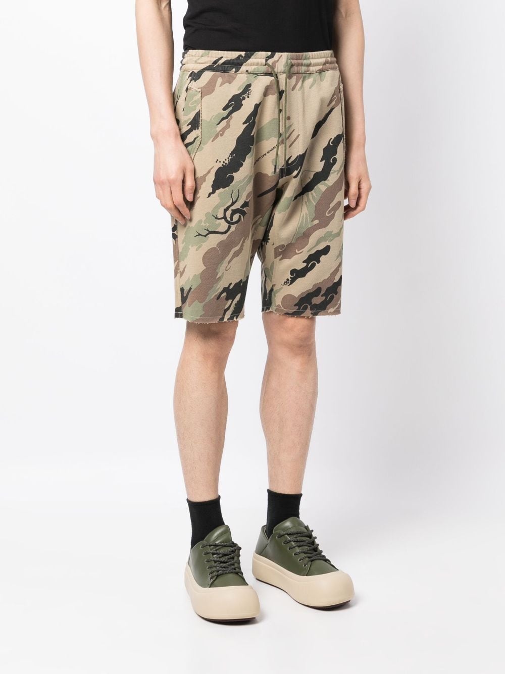 BONSAI FOREST-PRINT COTTON SHORTS - 3