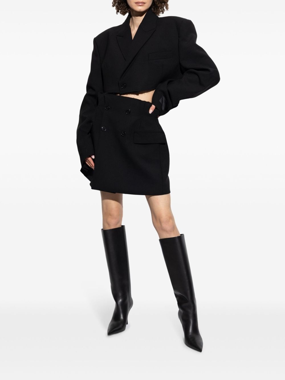 raw-cut mini skirt - 5