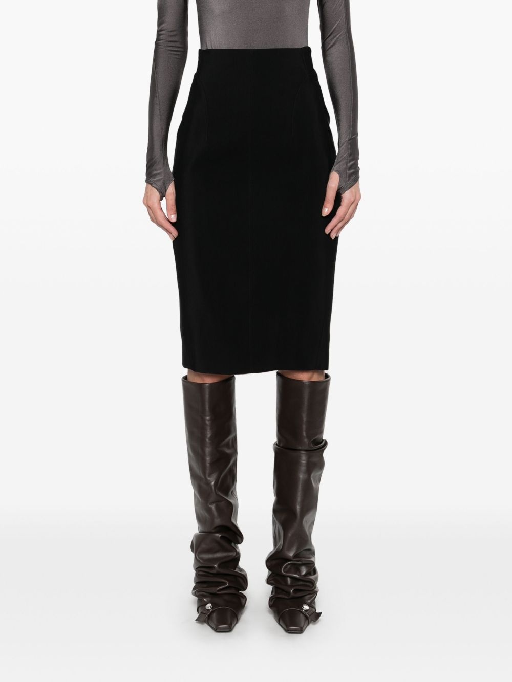 cut-out midi skirt - 3