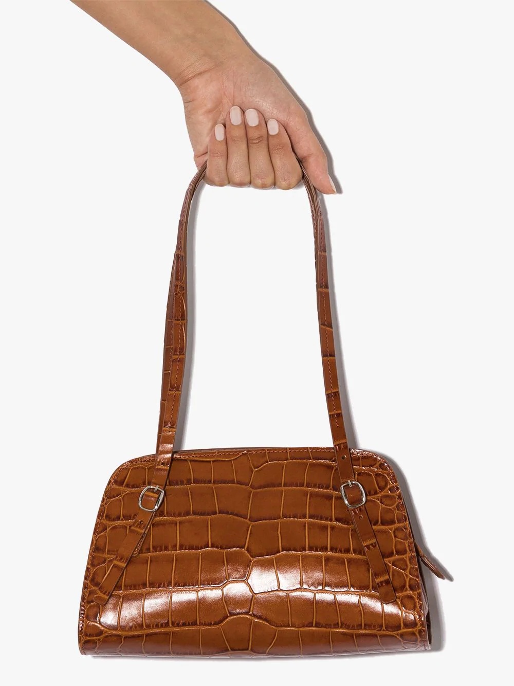 Lora crocodile-effect shoulder bag - 4