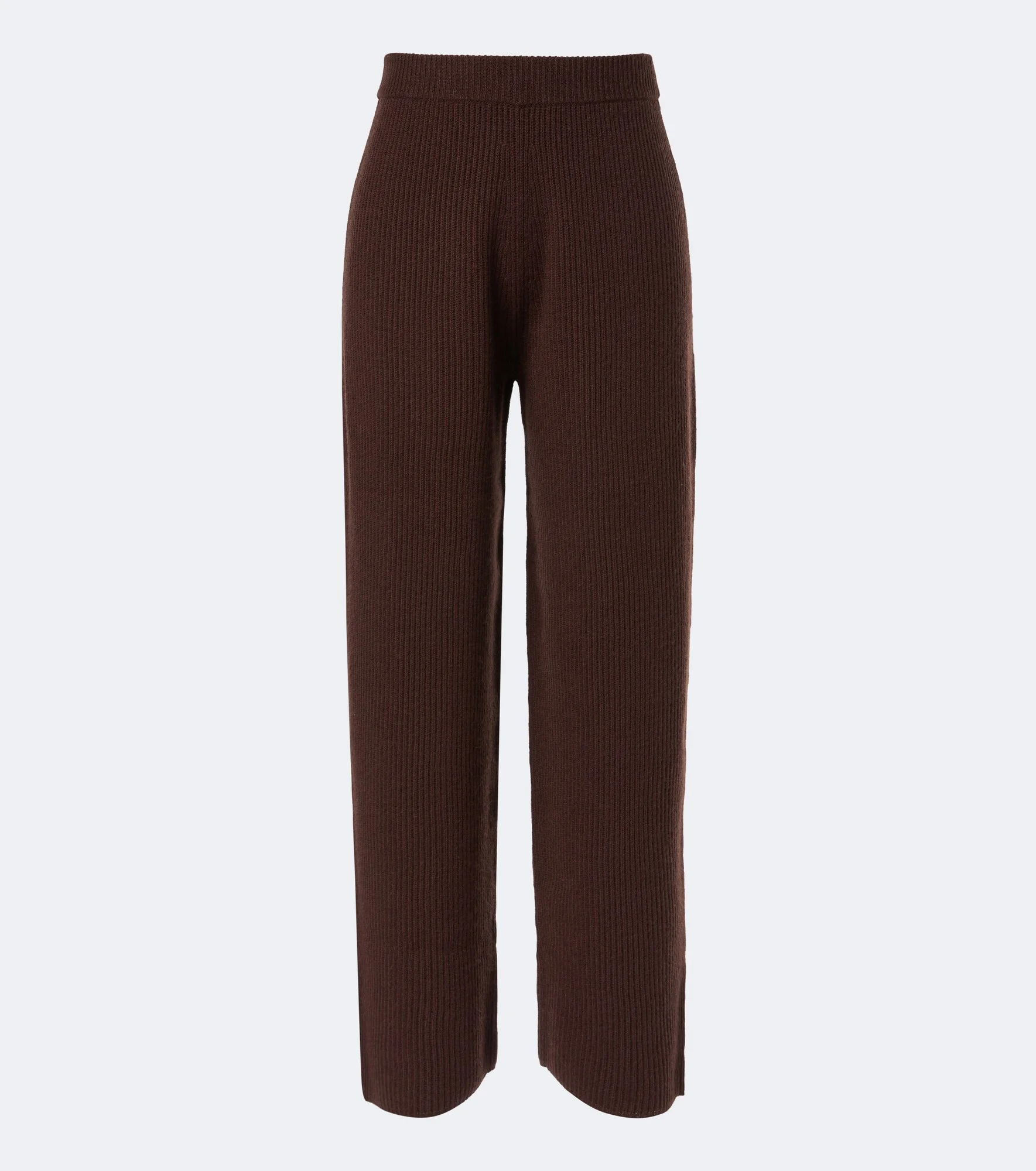 Ribbed-knit wool and cashmere wide-leg pants - 1