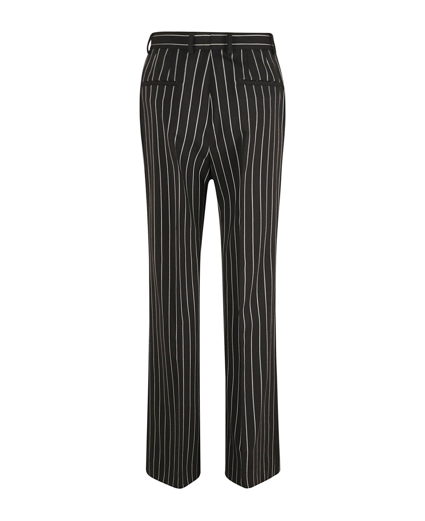 Pinstripe High Waist Trousers - 2