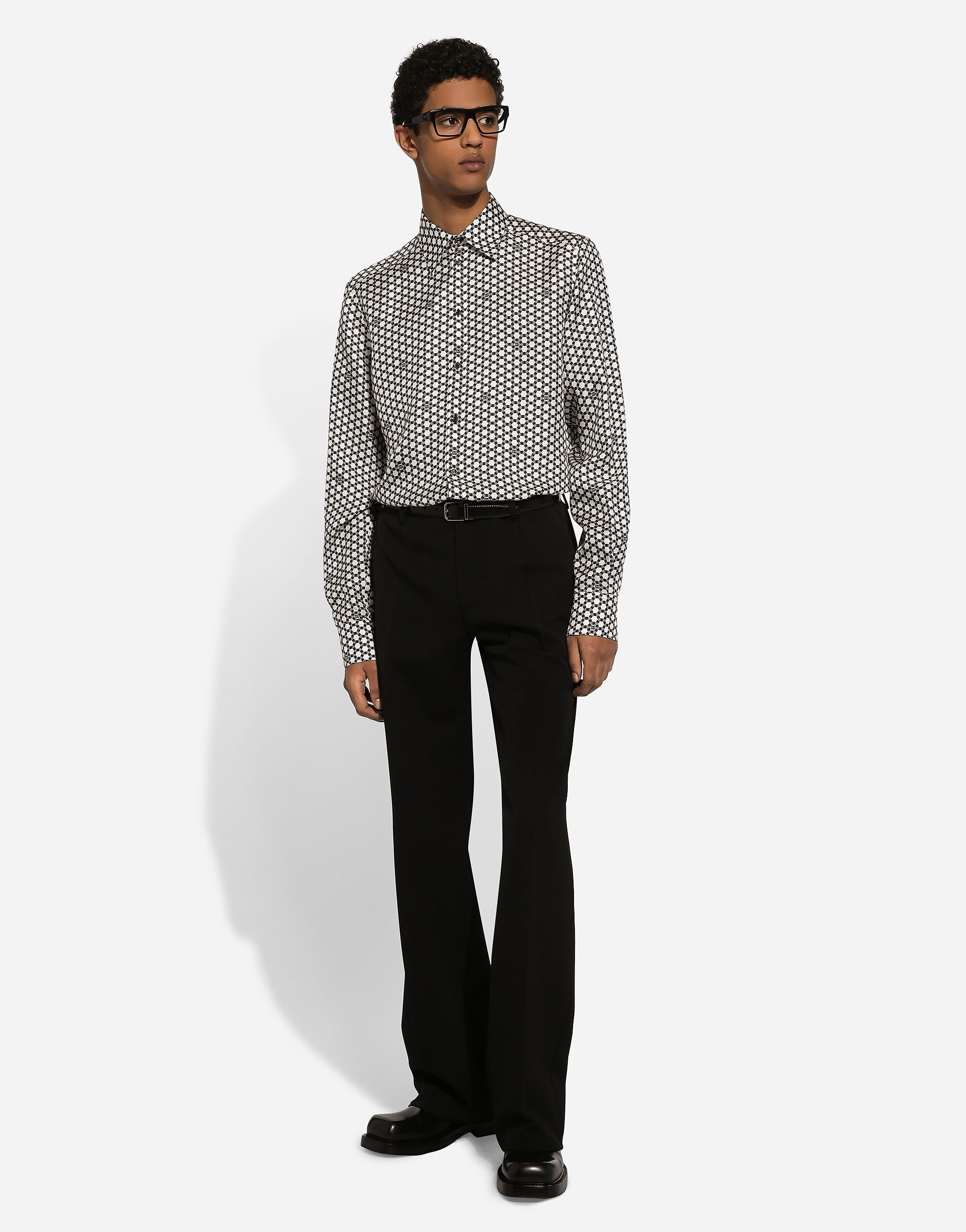 Silk Martini-fit shirt with DG print - 2
