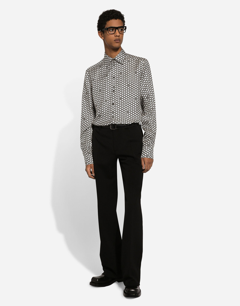 Dolce & Gabbana Silk Martini-fit shirt with DG print outlook