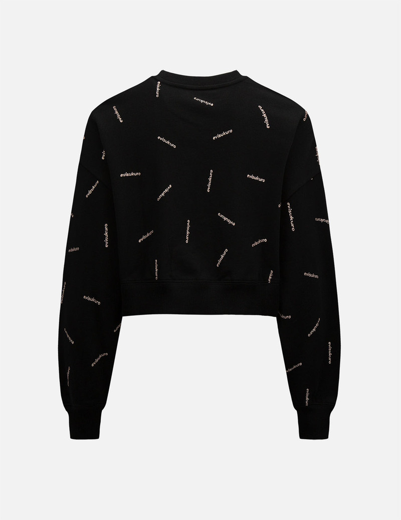 EVISU Allover Logo Glitter Print Sweatshirt outlook