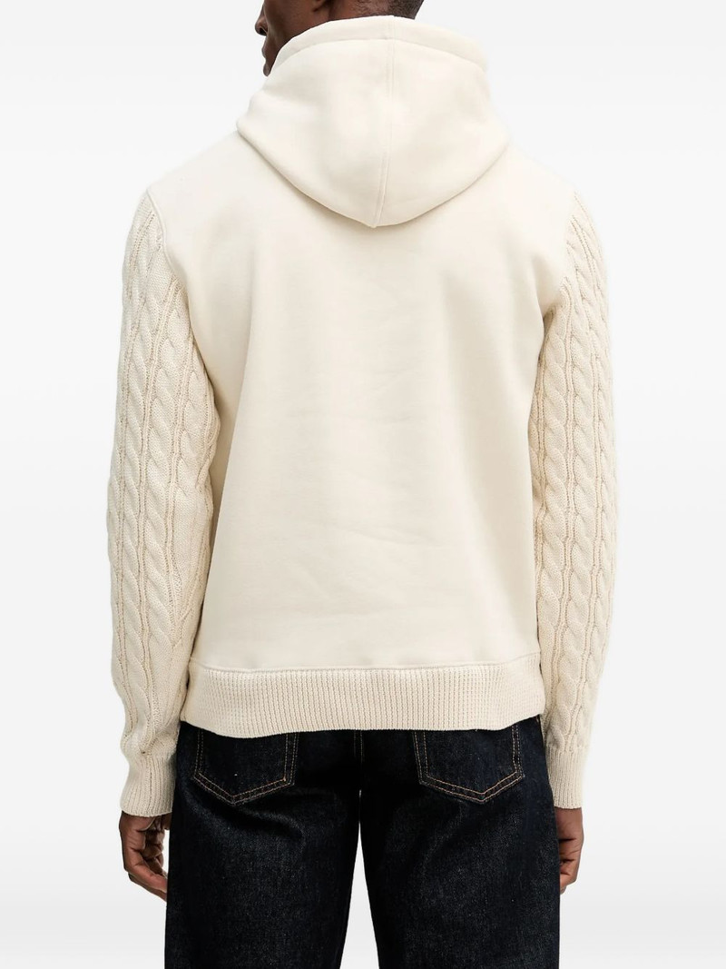 cable-knit logo-detail hoodie 3