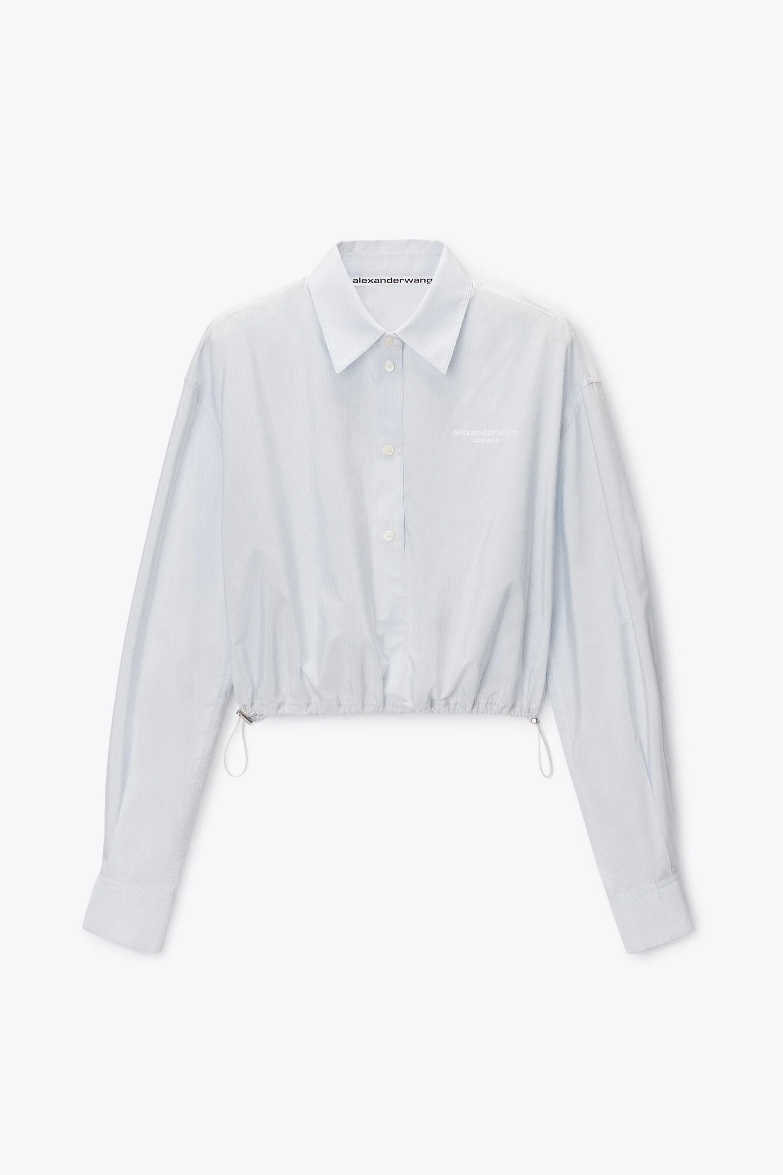 cropped shirt with adjustable drawcord hem - 1
