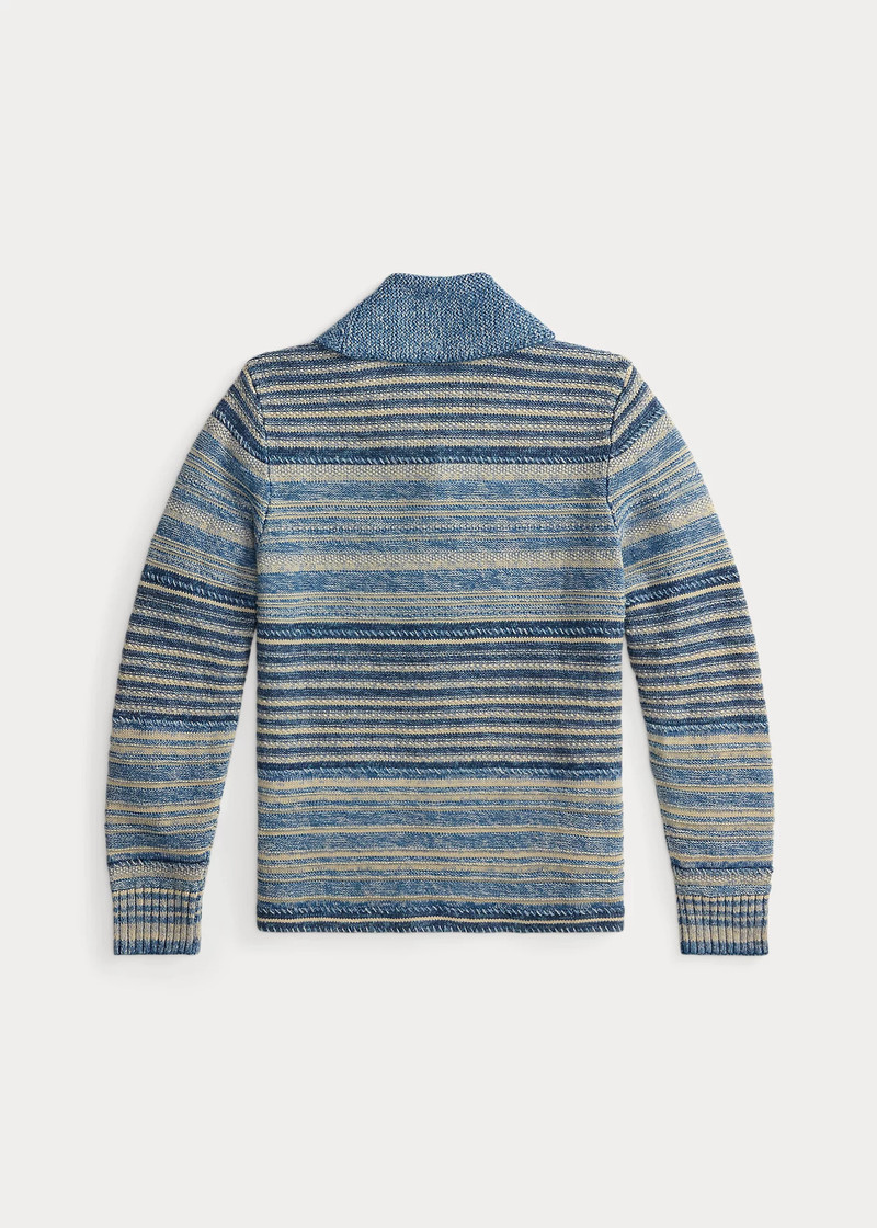 RRL by Ralph Lauren Indigo Striped Cotton-Linen Cardigan outlook