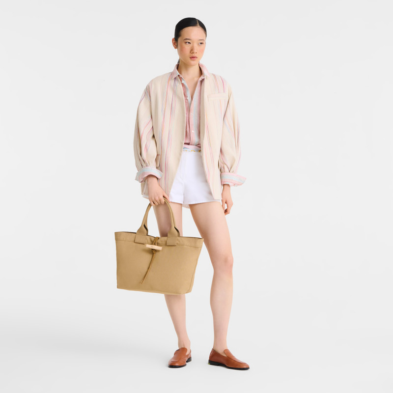 Longchamp Le Roseau Tote bag Desert - Canvas outlook