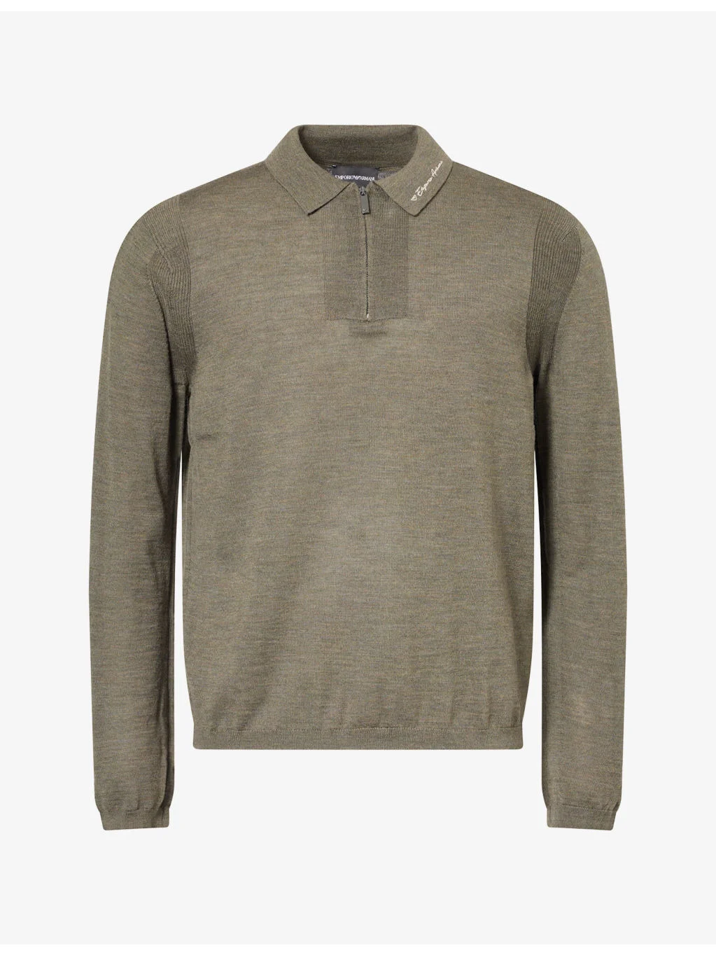 Script Virgin-Wool Polo Jumper - 1