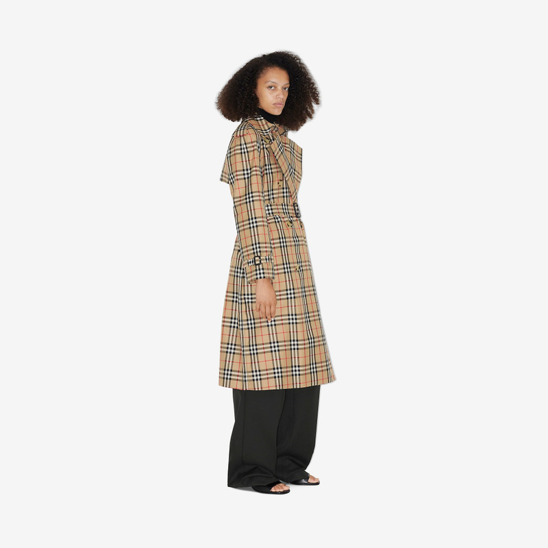 Check Cotton Gabardine Trench Coat 3