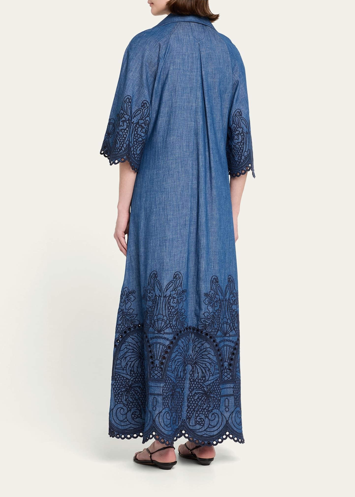 Coco Embroidered Denim Maxi Dress - 3