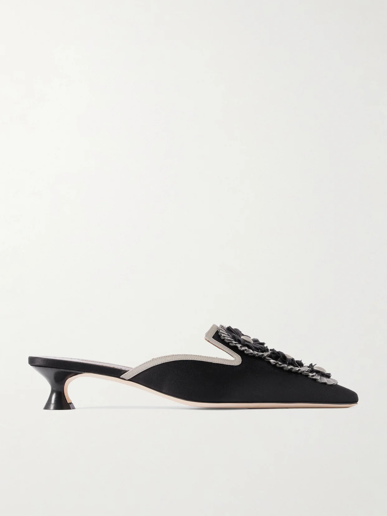 Merode 30 Grosgrain-trimmed Satin Mules - 1