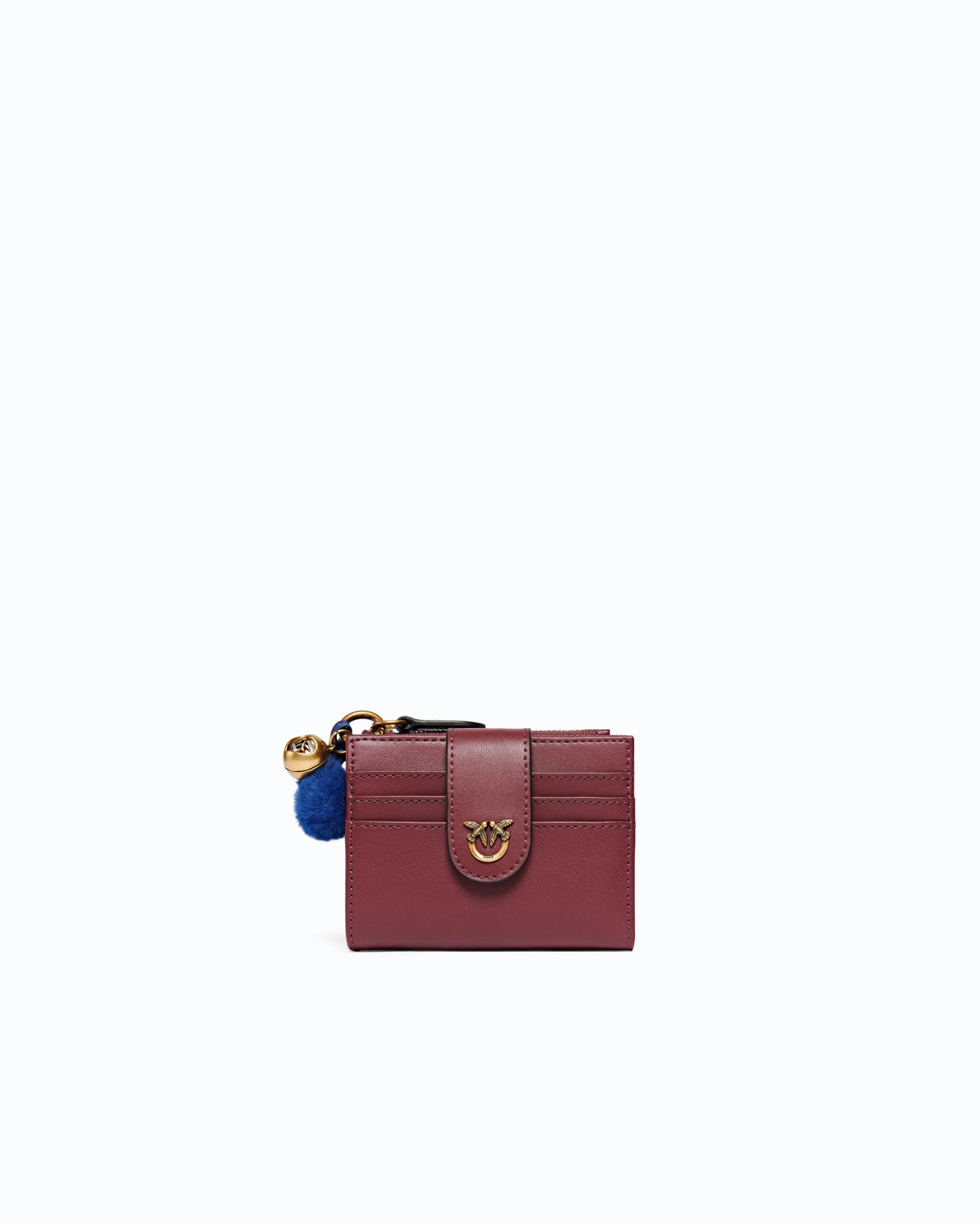 MULTI-PURPOSE LEATHER WALLET WITH POMPOM - 1