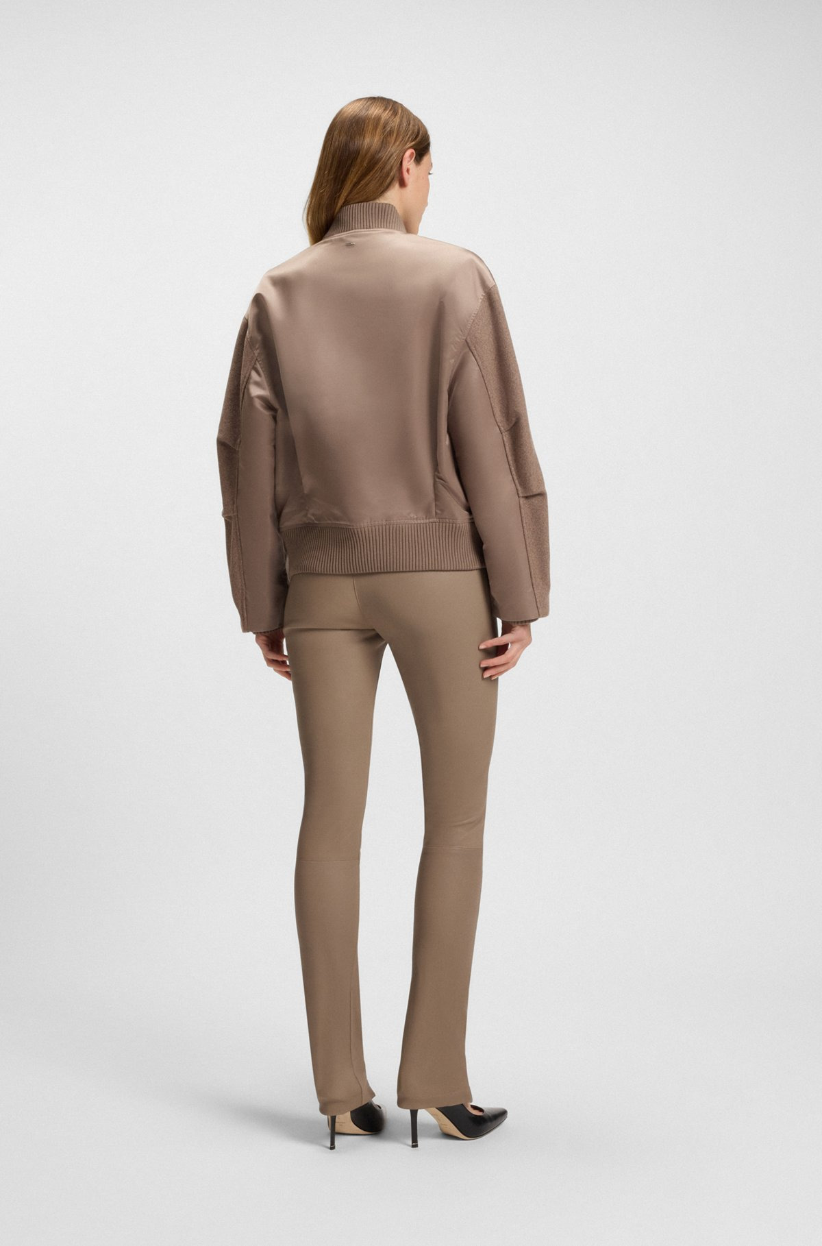 BOMBER JACKET IN MIXED FABRICS - 4