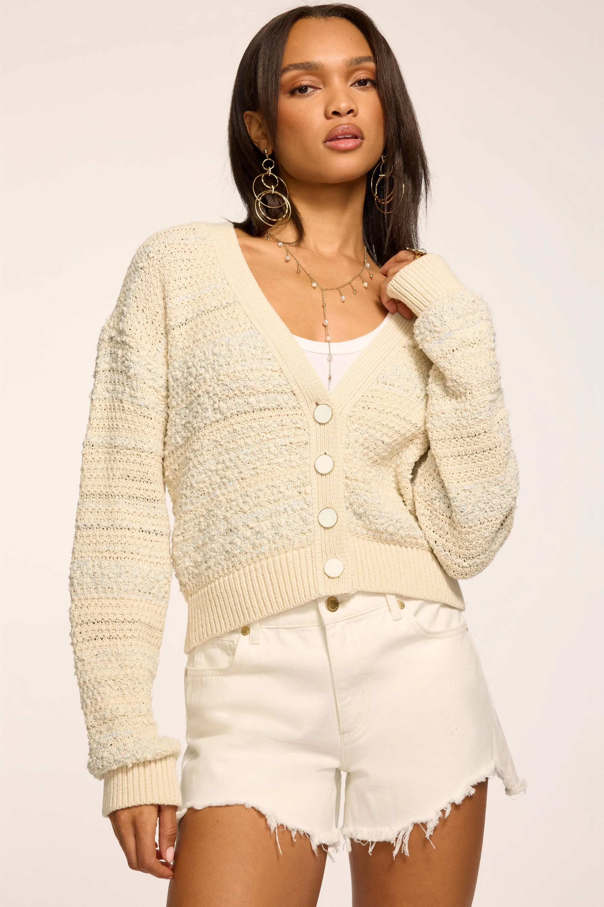 Carly Textured Knit Cardigan - 1