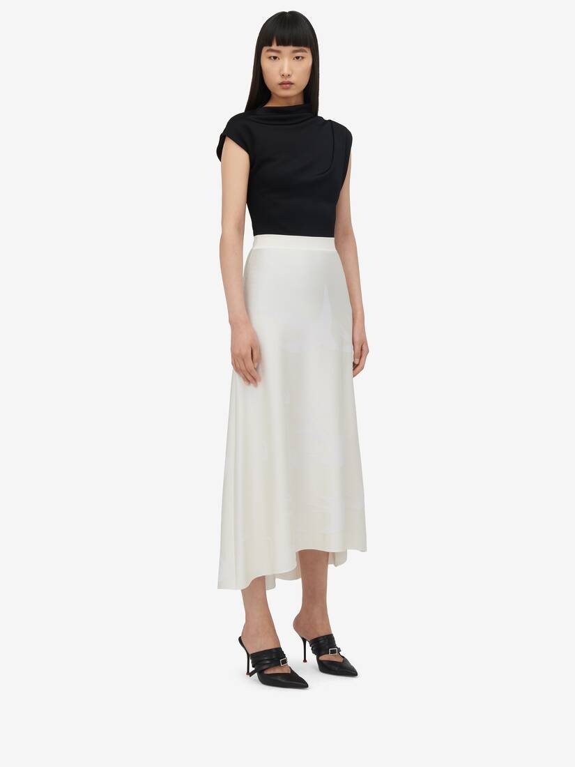 Women's Asymmetric Draped Top in Black - 4