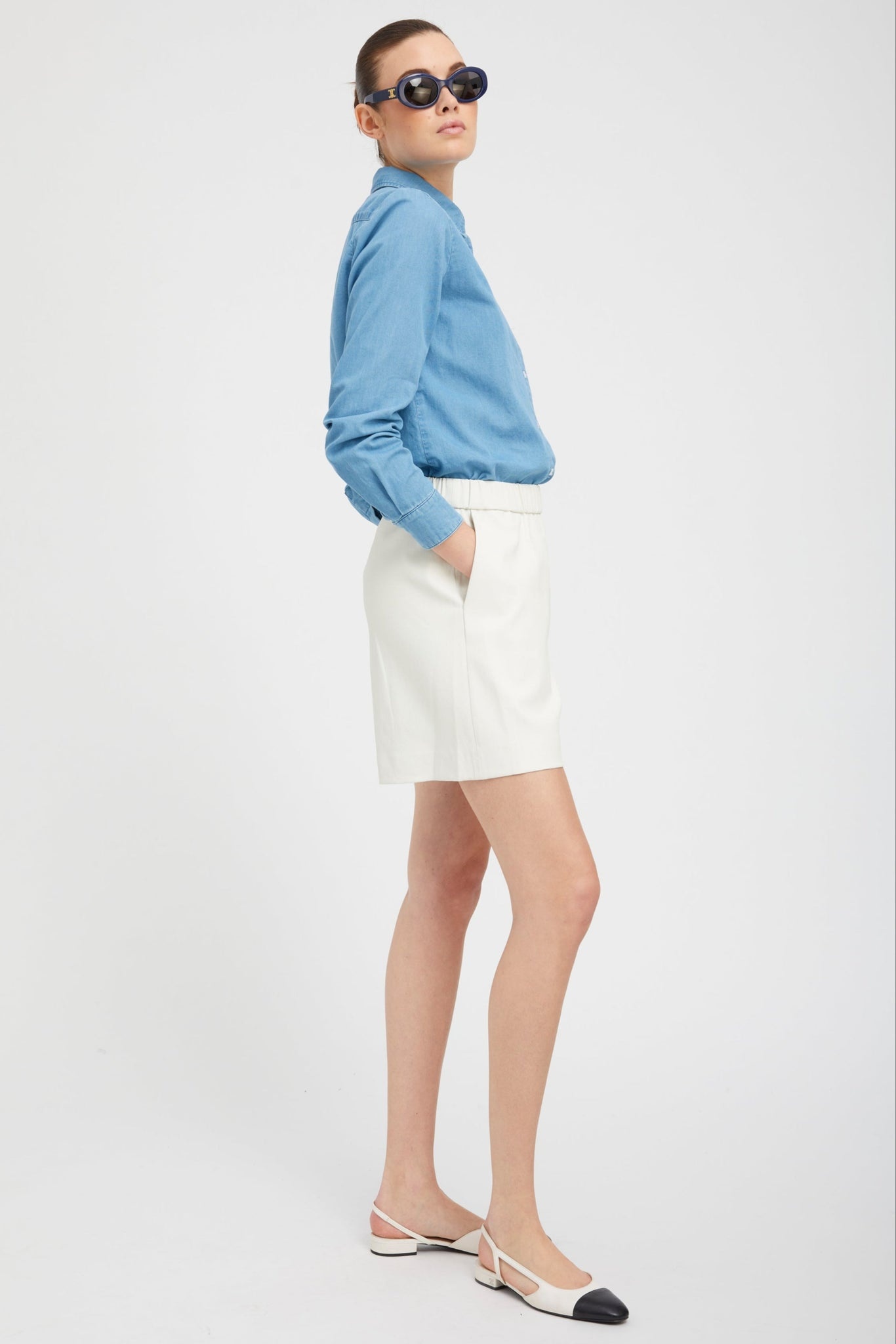 DANIELLE CHAMBRAY FITTED BUTTON DOWN - 5