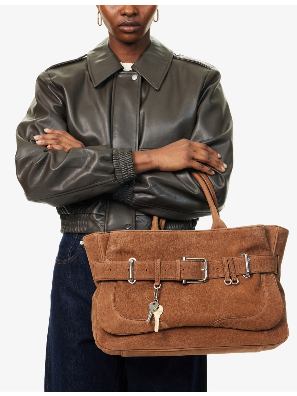 Brocle Buckle Leather Tote Bag - 3