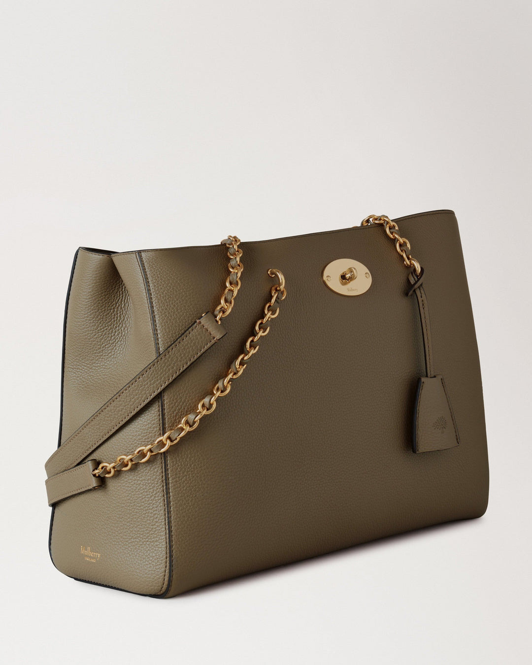 Lily Chain Tote Linen Green Small Classic Grain - 4