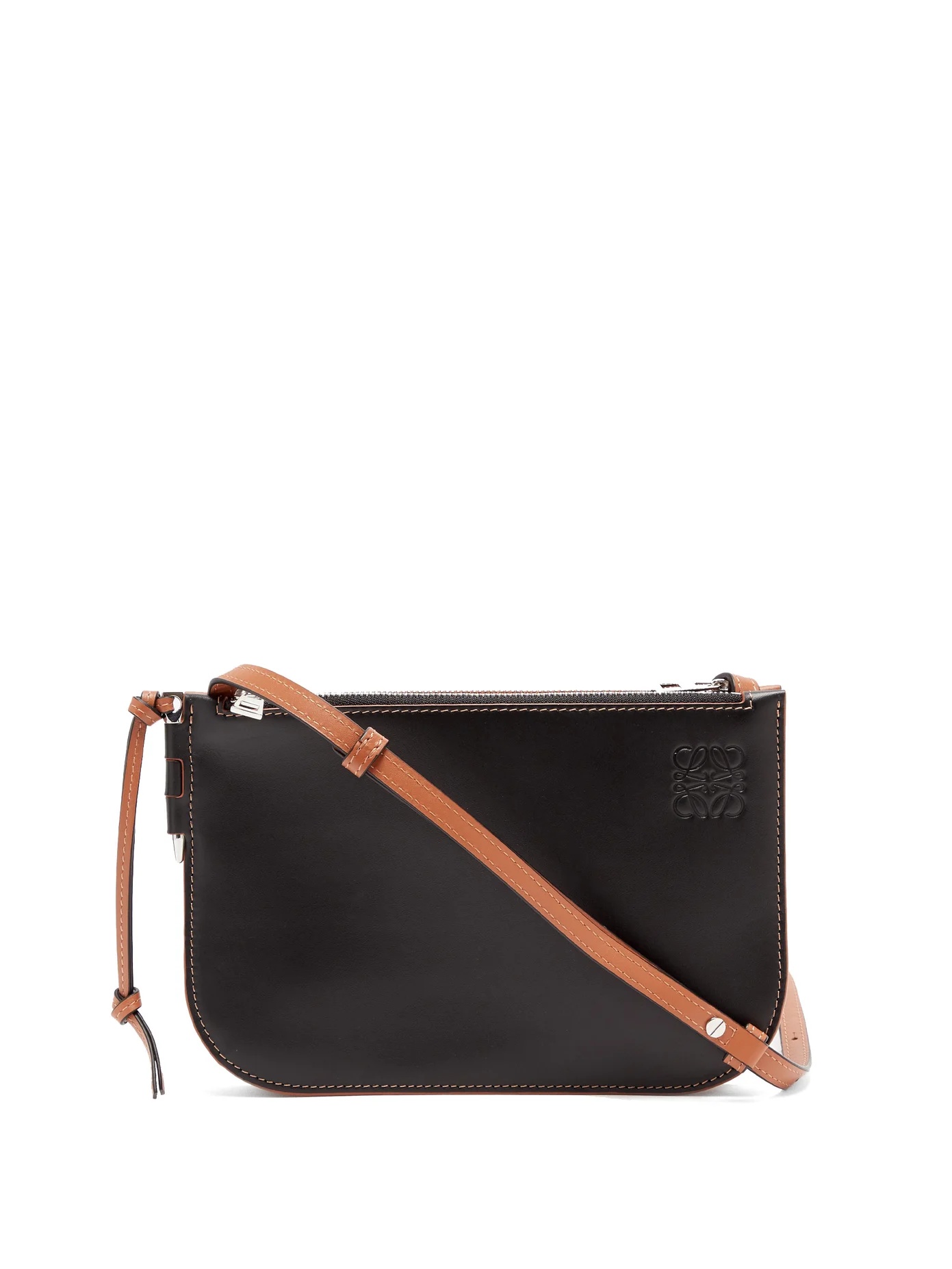 Gate bi-colour leather cross-body bag - 1