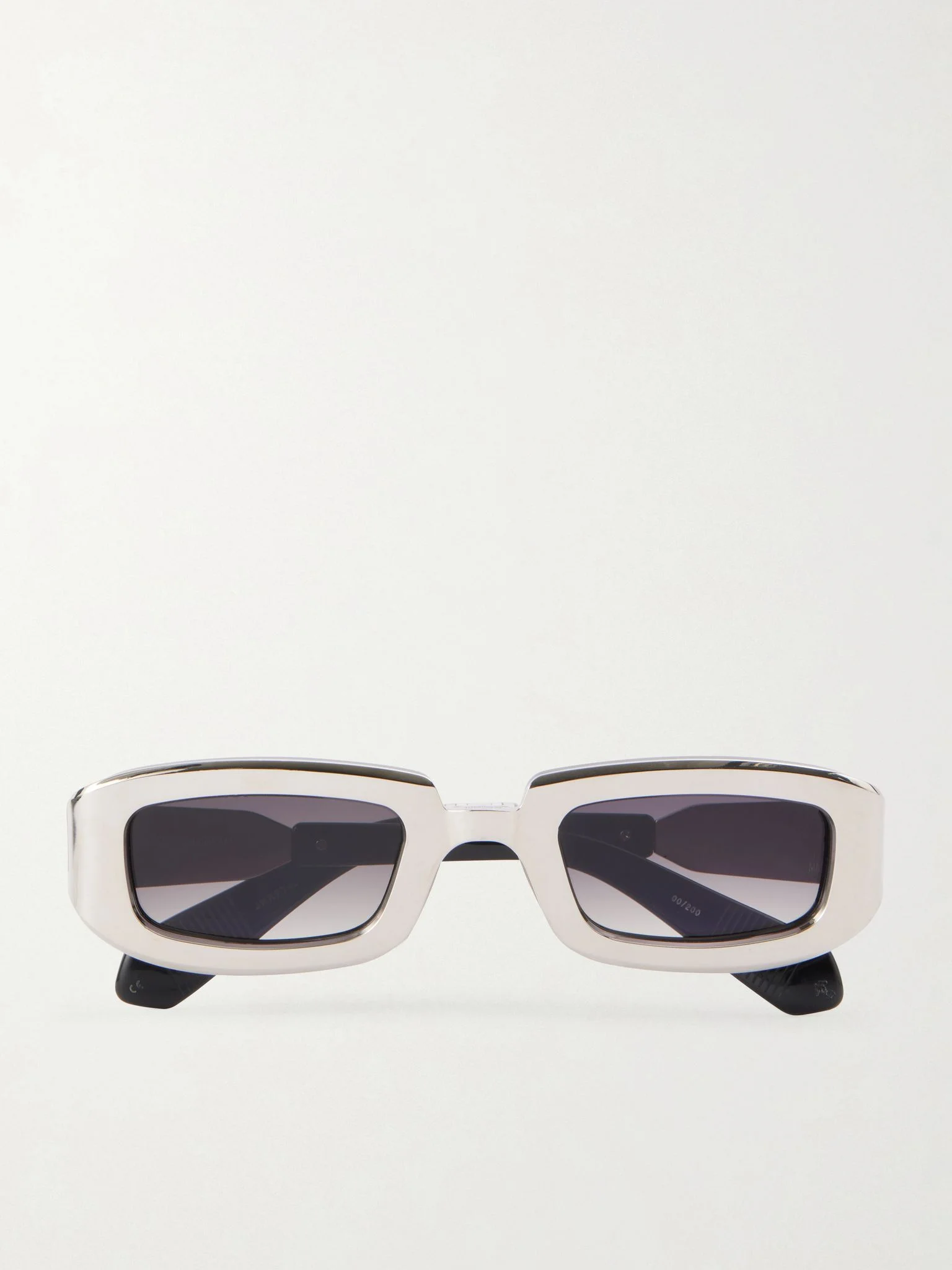 Ryder rectangular-frame titanium sunglasses Silver - 1